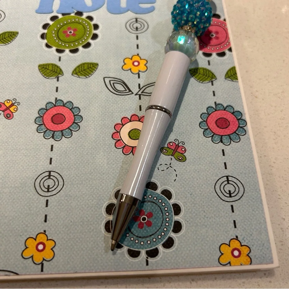 Handmade Small Legal Notepad Folio and Jeweled Pen Set